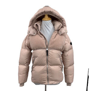 Mackage Coat Girls 12 Dusty Pink Jamie Down Puffer Hooded Full Zip Storm Cuffs